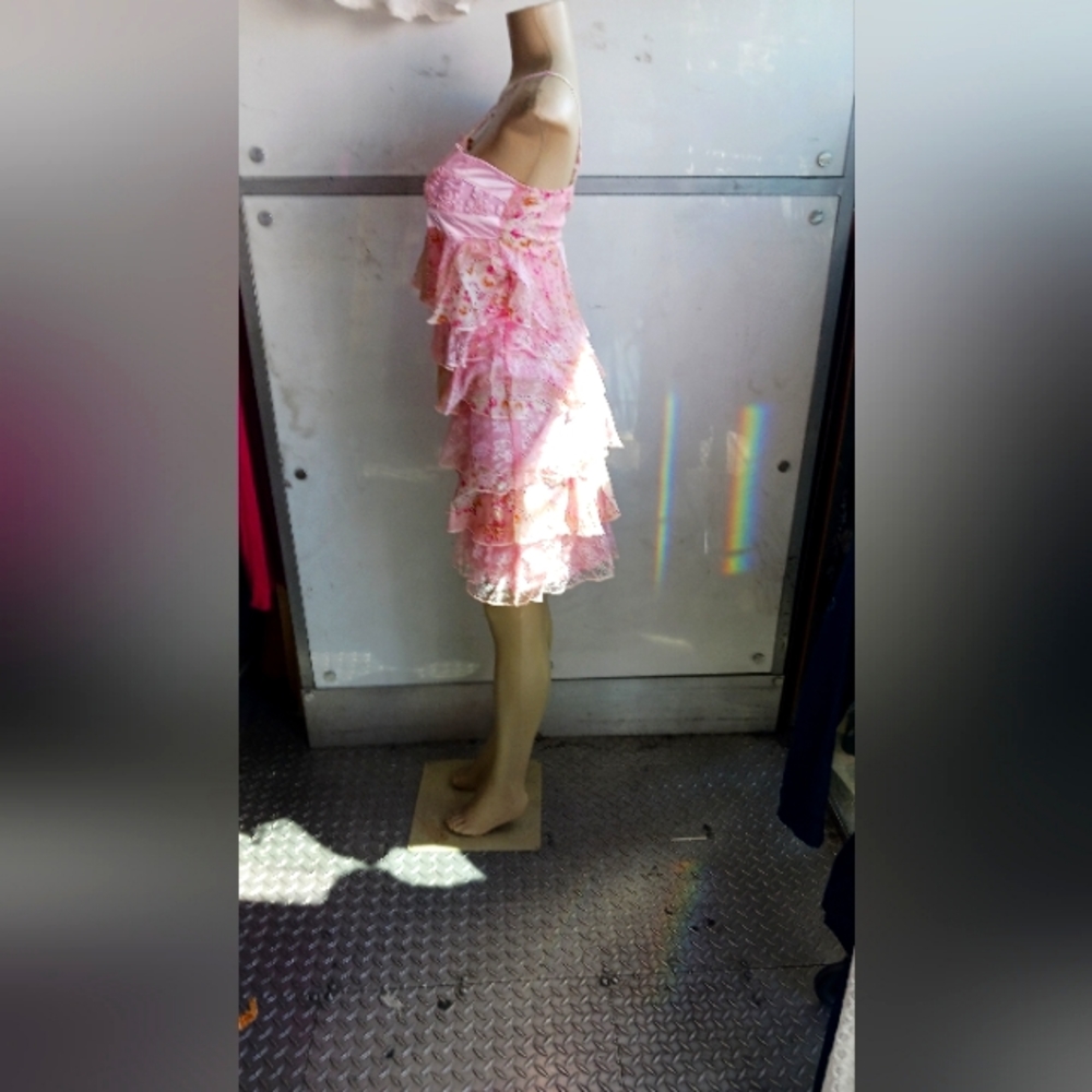 Flowering  pink summer dress